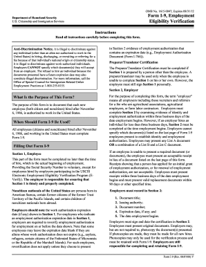 USCIS Form I-9 Employment Eligibility Verification