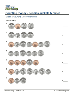 Grade 2 Counting Money Worksheet