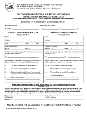 Virginia Motorboat Registration and Titling Form