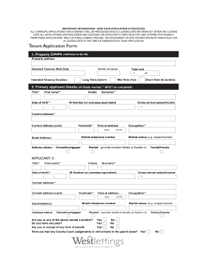 Tenant Application Form