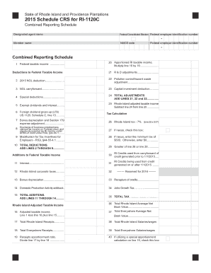 2015 Rhode Island RI-1120C Schedule
