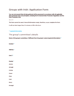 Irish Group Committee Application Form