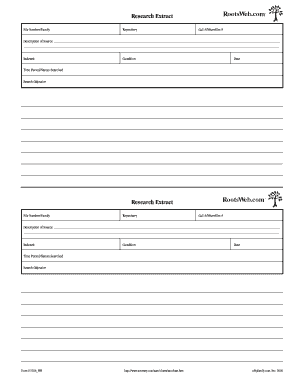 RootsWeb Research Extract Form