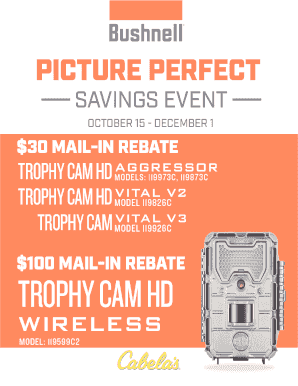 Cabela’s Bushnell Trail Camera Mail-In Rebate