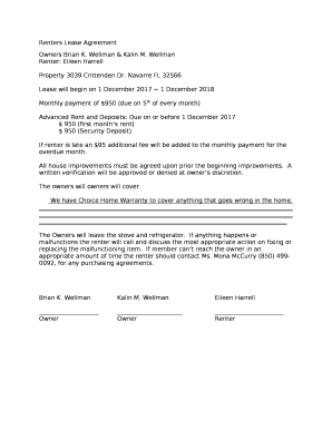 Renters Lease Agreement