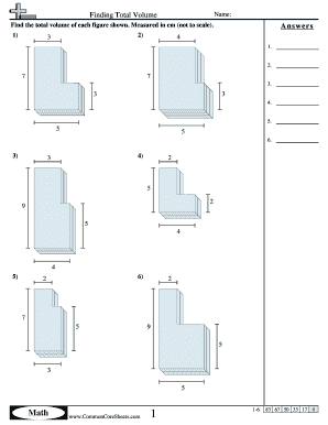 Math Volume Calculation Worksheet