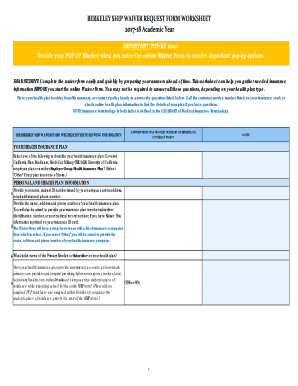 Berkeley Ship Waiver Request Form Worksheet