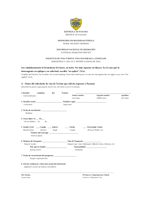 Solicitud de Visa Turista