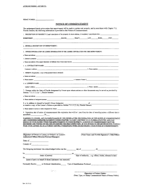 Notice of Commencement