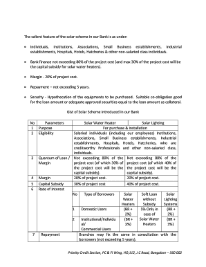 Bank Solar Loan Application Form
