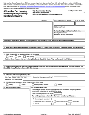 HUD Affirmative Fair Housing Marketing Plan