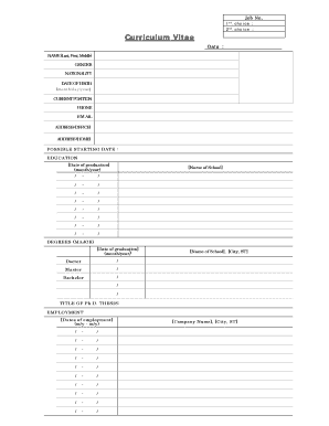 Curriculum Vitae Template