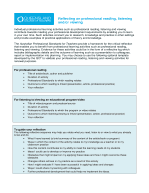 Professional Learning Activity Log