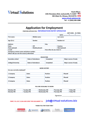 Application for Employment