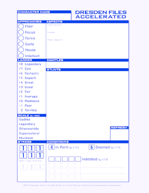 Dresden Files RPG Character Sheet