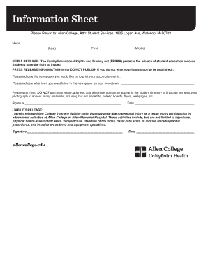 FERPA and Liability Release Form