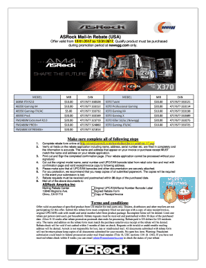 ASRock Mail-In Rebate Form