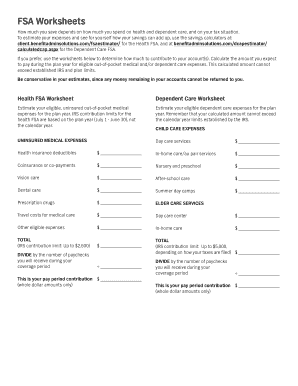 FSA Worksheets