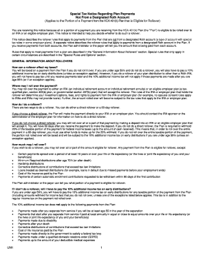 Special Tax Notice Regarding 401(k) Plan Payments