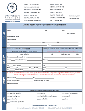 Medical Record Release of Information Authorization