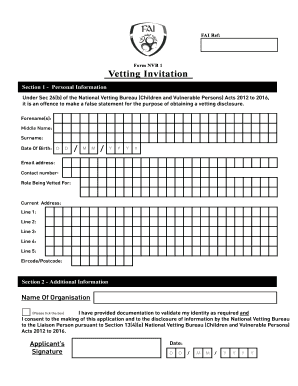 FAI Vetting Invitation Form NVB 1
