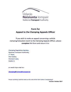 Appeal to the Clamping Appeals Officer