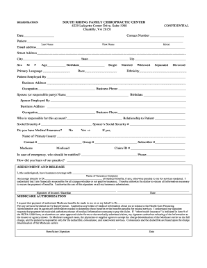Patient Registration and Authorization Form