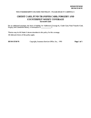 Homeowners Insurance Endorsement