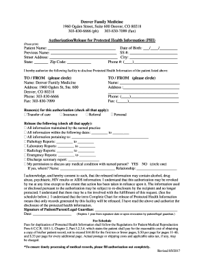 Authorization for Protected Health Information Release