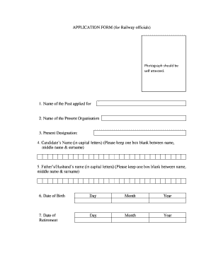 Railway Official Application Form