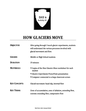 How Glaciers Move Worksheet