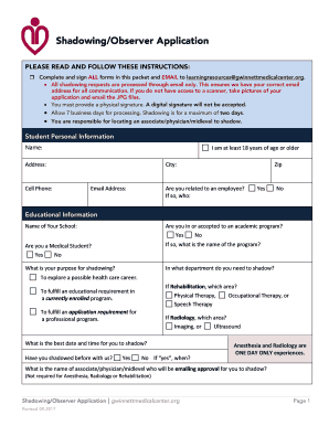 Gwinnett Medical Center Shadowing Application