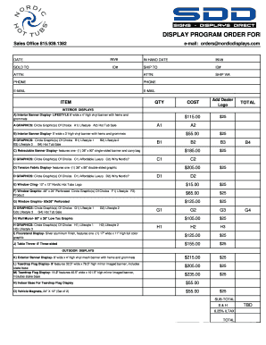 Display Program Order Form