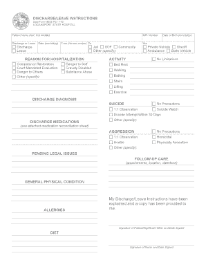 Discharge Leave Instructions