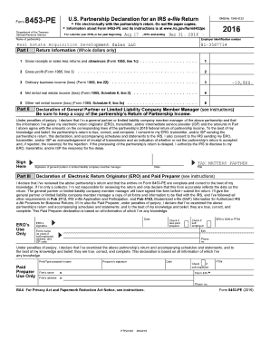 IRS Form 8453-PE