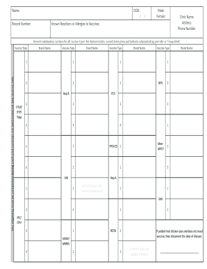 Vaccination Record Form