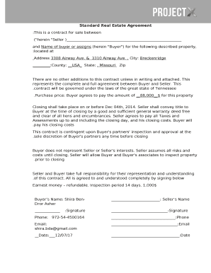 Standard Real Estate Agreement