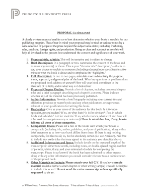 Book Proposal Guidelines