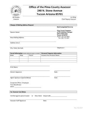 Pima County Change of Mailing Address Request