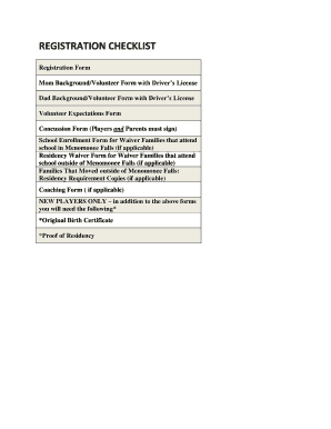 Youth Sports Registration Checklist