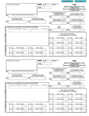 T4A Statement of Pension, Retirement, Annuity, and Other Income