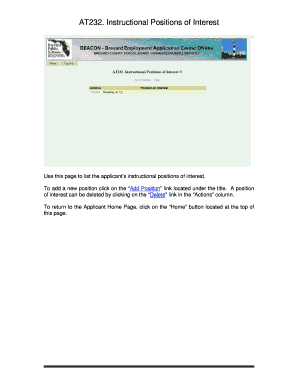 Instructional Positions of Interest Form