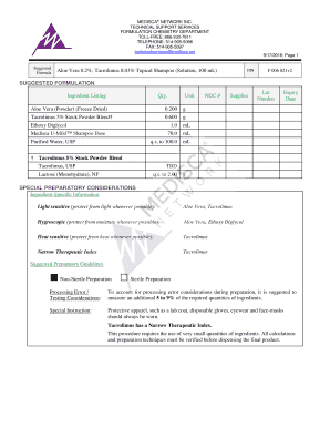 Aloe Vera and Tacrolimus Topical Shampoo Formulation