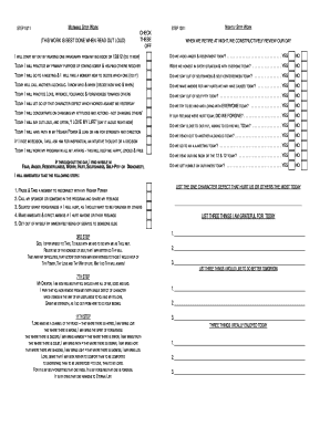 Alcoholics Anonymous Daily Checklist