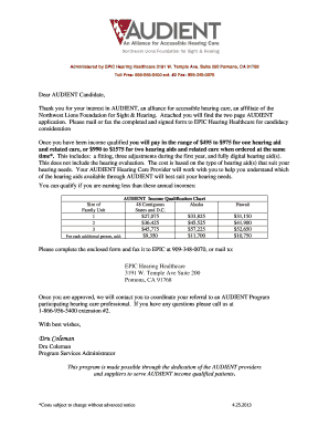 AUDIENT Hearing Care Application Form