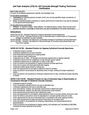 Fillable Online Job-Task Analysis (JTA) for ACI Concrete Strength ...