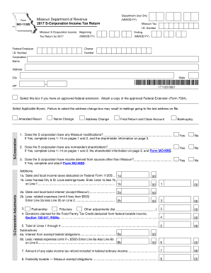 Missouri S-Corporation Income Tax Return Form MO-1120S