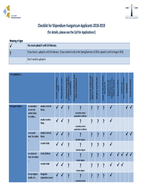 Stipendium Hungaricum Application Checklist