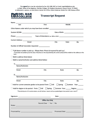 Transcript Request Form