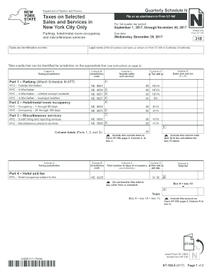 New York City Quarterly Schedule N